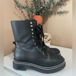 Vince Camuto Branda Rhinestone
Embellished Combat & Lace-Up
Boots (leather)